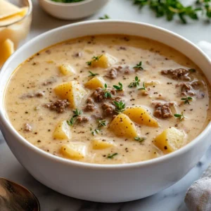 Creamy Potato and Hamburger Soup Recipe