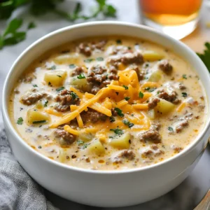Crock Pot Cheeseburger Soup